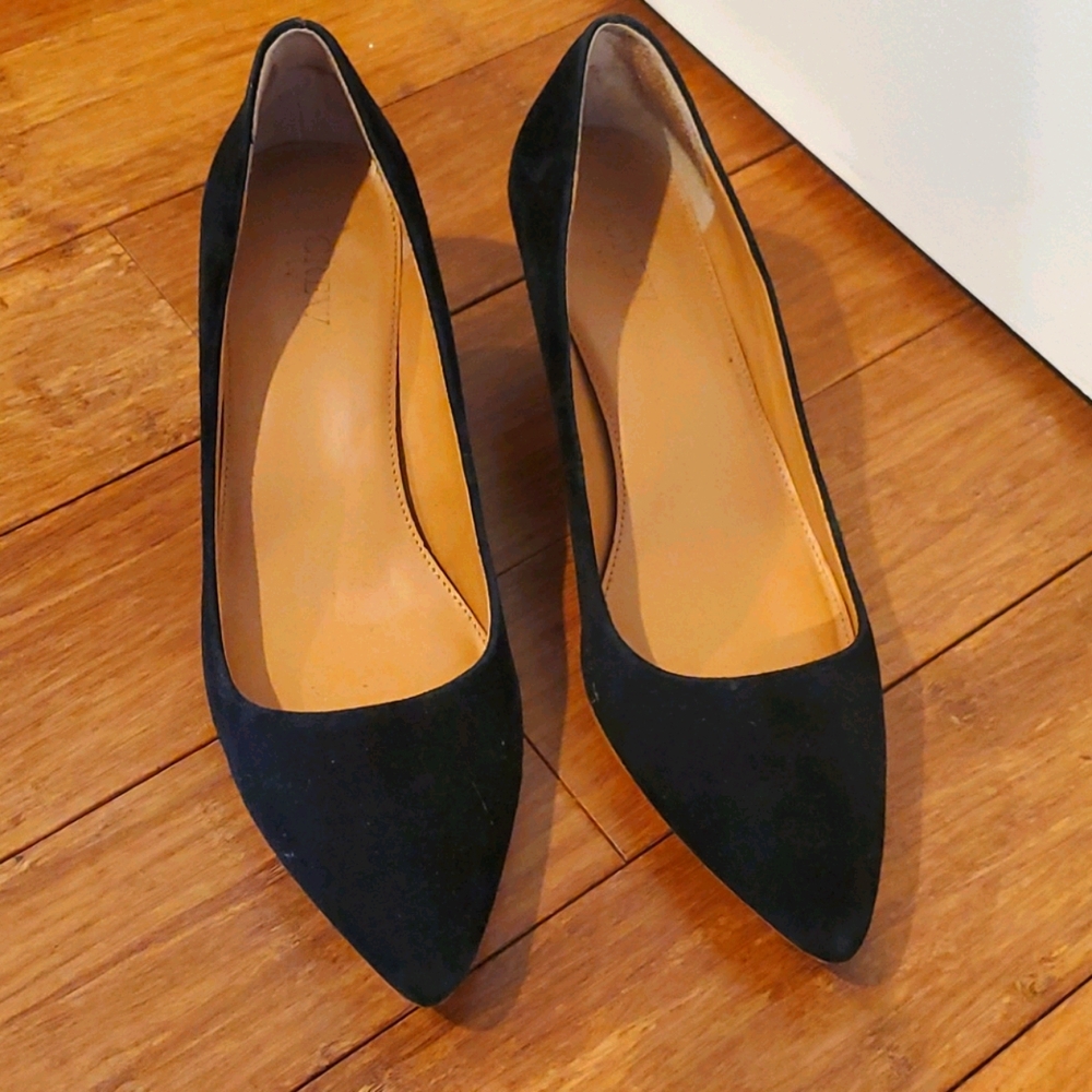 J.crew Black kitten heels suede